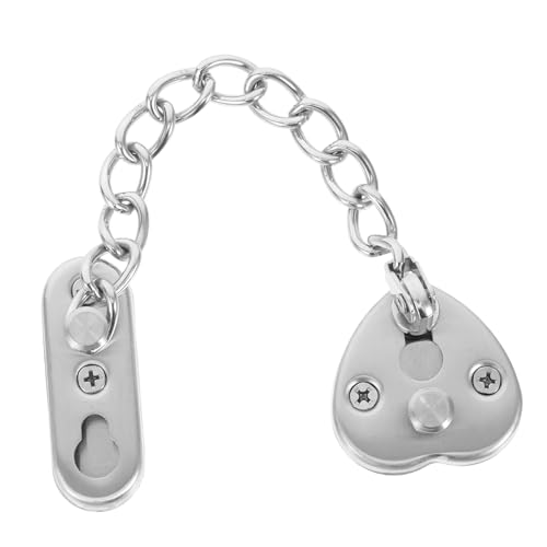 SOPOTUTU Cadena de Seguridad para Puertas Acero Inoxidable Ajustable con Apertura por Presión Cerradura Antirrobo para Hogar Hotel y Oficina Instalación sin Taladro Compatible con Puertas