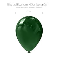 Bastelbär BIO Luftballons Grün • [100 Stück] • Made in EU • Premium Ballons aus Naturkautschuklatex • Helium Geeignet • aus Natürlichen Rohstoffen • Luftballons Geburtstag – Ansicht 3