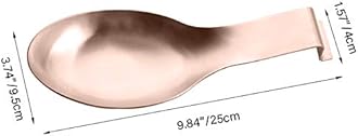 Stainless Steel Spoon Rest, Spatula Ladle Holder, Stainless Steel Utensil Spoon Rest Holder, Brushed Finish, Dishwasher Safe 9.8 x 3.7 Inch (Rose Gold 1PC)