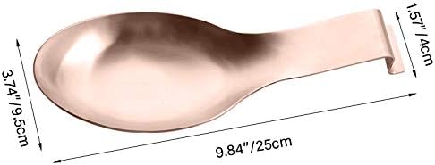 VanlonPro Stainless Steel Spoon Rest, Spatula Ladle Holder, Stainless Steel Utensil Spoon Rest Holder, Brushed Finish, Dishwasher Safe 9.8 x 3.7 Inch (Rose Gold 1PC)