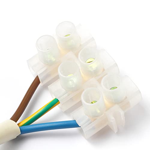 AUKENIEN 3A Transparent Lüsterklemmen 3 Ampere Lüsterklemme Weiß Schraubklemme Drahtklemme 12 Polige Lüsterklemmleiste Zweireihig