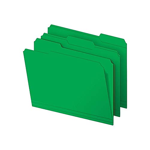 Staples 224543 Colored Top-Tab File Folders 3 Tab Green Letter Size 100/Pack #TOP1