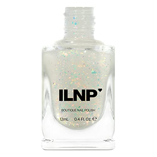 Image of ILNP Encore - Glowing Orange, Green Color Shifting Iridescent Flakie Topper Nail Polish