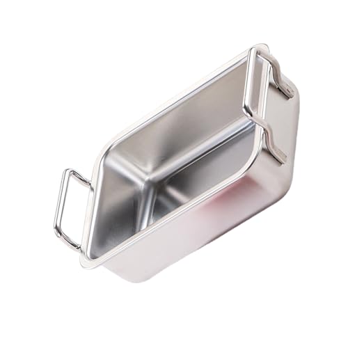 Rdxanc Plato cuadrado con asa, bandeja rectangular de acero inoxidable para pasteles, brownies, lasaña, apto para lavavajillas