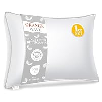 Orange Wave Kopfkissen 40x80cm Federkissen - 3-Kammer Daunenkissen 40x80 Kissen Daunen und Federn Bettkissen, RDS und ÖKO-TEX ergonomisches Schlafkissen – Doppelte Kombination aus Weichheit Stützkraft
