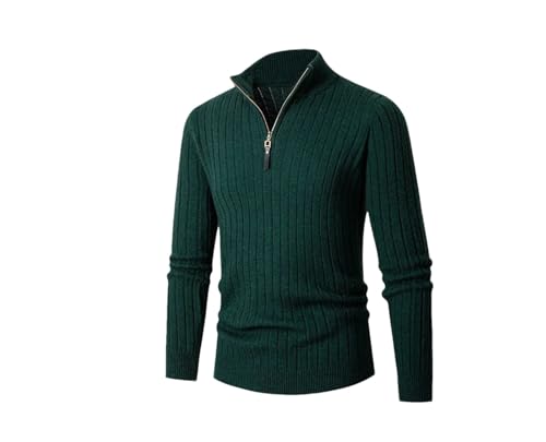 REHJJDFD Men Knitted Sweater Men's Half Zipper Pullover Thick Turtleneck Sweater Man Knit Pullovers Jumper Casual Sweater