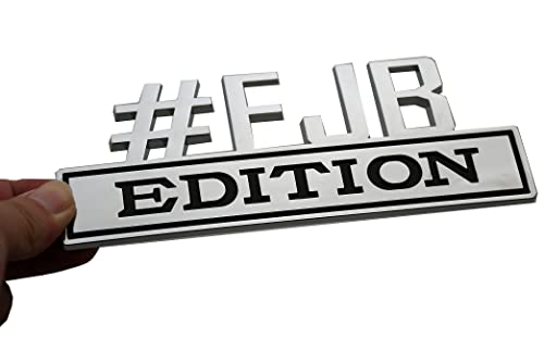 Image of Large #FJB Edition Emblem Car Bumper Sticker Badgeslide ​Decal fits Fender Car Truck Badge - 7 Inch Length (Chrome) (FD-# FJB Edition)