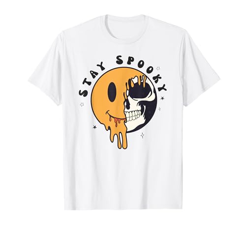 Stay Spooky - Cara feliz de calavera de Halloween Camiseta