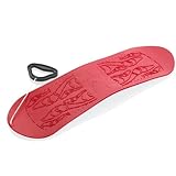Snowboard für Kinder von 3 Jahren - Kinder Snowboard ohne Bindung aus hochwertigem Kunststoff - Schlitten Board mit Ziehschnur mit Griff - Anti Rutsch Oberfläche auf der Oberseite, Rot