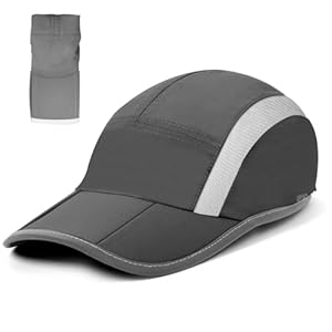 Folding Baseball Cap UPF50+ Collapsible Running Man Hat, Waterproof Sun Protection Cap Quick Dry Sport Cap Adjustable Breathable Sun Hat Visor