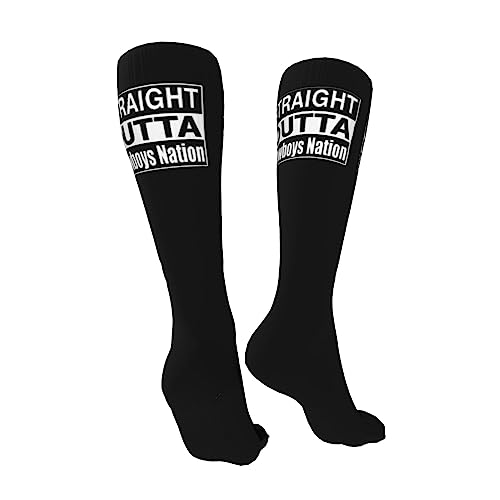 Straight Outta Cowboys Nation Knee High Socks For Women Long Tube Socks Athletic Compression Socks Unisex High Socks Girls2