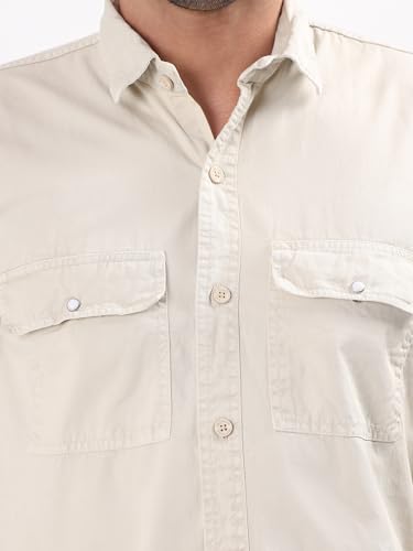 Image of Premium Men Plain Shirt Full Sleeve | Button Down Collar RFD Lightweight Fabric | Regular Fit Casual Wear Shirt with Double Pocket Design