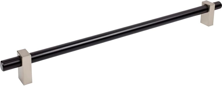 Jeffrey Alexander 18" Center-to-Center Matte Black with Satin Nickel Larkin Appliance Pull