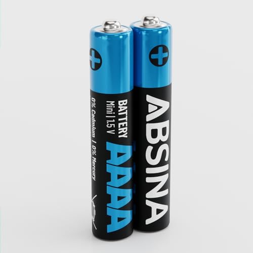 ABSINA 2X Pilas AAAA para lápiz Digital, Surface Pen, Stylus de Tablet y Mucho más - Pila AAAA 1,5V Alcalina - Pilas AAAA Lapiz LR61 E96 - Pilas AAAA alcalinas, Pila AAAA Surface, AAAA Battery