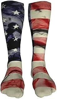 702 Unisex Athletic Socks Grunge American Flag Men’S Socks Comfortable Work Socks Anti-Slip Walking Socks For Yoga Climbing 50Cm