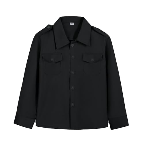 Boys Cowboy Shirt for Toddler Kids Button Down Shirts, Casual Western Tops with Pockets, 2T-18 Years Old2