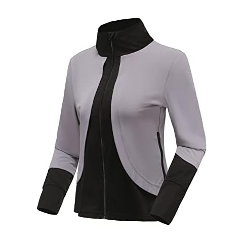REYSHIONWA Running Jackets for Women Full Zip Slim Fit Lightweight Athletic Workout Sports Track Jacket with Pockets Cover