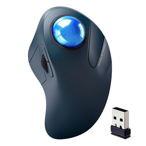 Wireless Trackball Mouse, Easy Index Finger Control, Ergonomic Design, Rechargeable, Precise &...