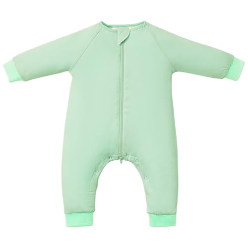 Image of Baby Sleep Sacks with Feet, 1.0 TOG Long Sleeve Wearable Blanket for 0-6M Infants & 2T-4T Toddlers, Soft and Cozy