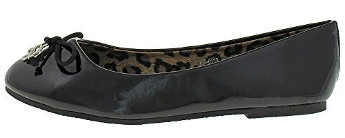 Capelli New York Girl's Twisted Flower Charm and Bow Patent Leather Flat2