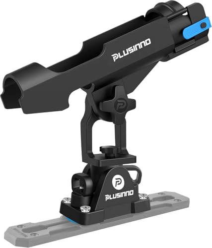 PLUSINNO Angelrutenhalter für Boote, Angelausrüstung mit vergrößertem Clip, innovatives Design in Doppel-V-Form, geeignet zum Angeln auf Rundrohr-/Vierkantrohrbooten, Angelgeschenk für Herren