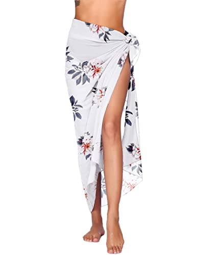 Image of Ekouaer Women Sarong Swimsuit Coverups Chiffon Long Bikini Wraps Sheer Beach Bathing Suit Cover Up