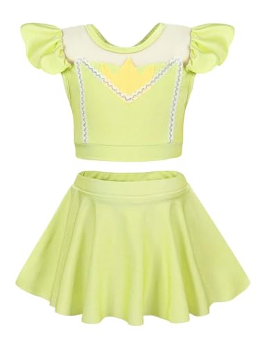 Image of 2PCS Girls Princess Swimsuit Two Piece Toddler Bikini Set Ruffle Bathing Suit Swim Wear Dress Up