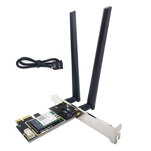 Locntrex PCi 7265AC 2.4G / 5G Dual Band 7265NGW 867Mbps Wireless PCI-E Wi-Fi Bluetooth 4.2 WiFi Card PC de bureau