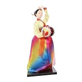 ABOOFAN Muñeca Hanbok Coreana Figura Creativa de Estilo Coreano Único Coleccionable de Resina y Madera Efecto Decorativo para Oficina y Dormitorio