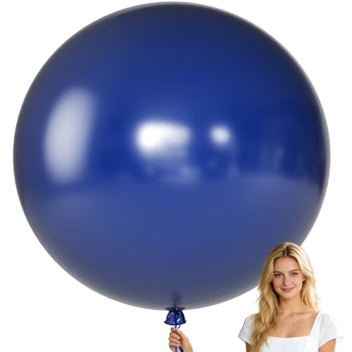 Image of KALOR 9 Pcs 36 Inch Large Navy Blue Big Giant Round Latex Balloons
