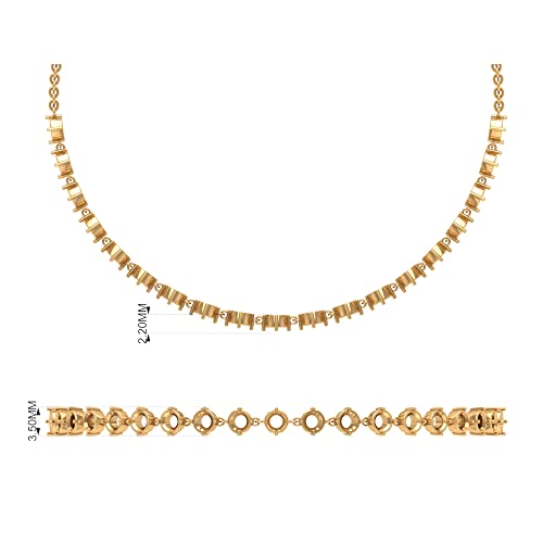 2.25 Ct Moissanite Tennis Bracelet, Bezel Set Moissanite Bracelet, Moissanite Gold Tennis Bracelet With Box Tongue And Safety Clasp, Unisex Tennis Bracelet, 14K Yellow Gold, 6.5 Inches #TOP5