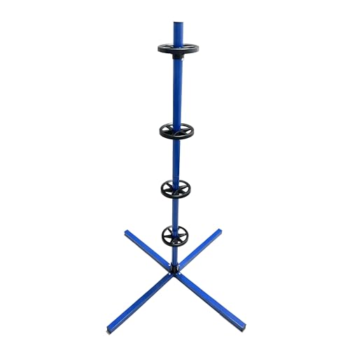 Relaxdays Reifenständer für 4 Reifen mit Felgen, Reifenlager bis 120 kg, HBT: 131,5x66x66 cm, Räderregal, Stahl, blau