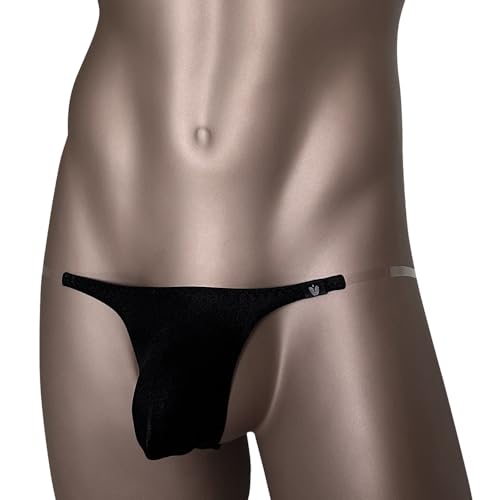 Gogobear Mens Low Rise T-Back Thongs Invisible Transparent Waistband Bulge Pouch Briefs Underwear2