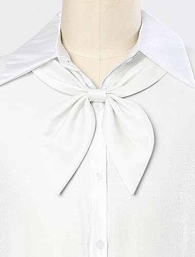 Allegra K 단색 미리 묶인 나비 넥타이 조절 가능한 탄성 스트랩 교복 나비 넥타이 여성용 — 사진 2