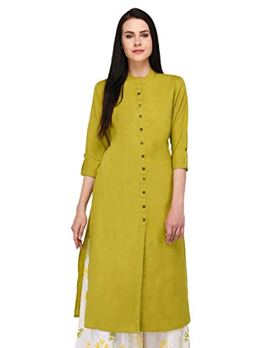 Image of Pistaa's Women's Cotton Regular Fit Casual Kurta