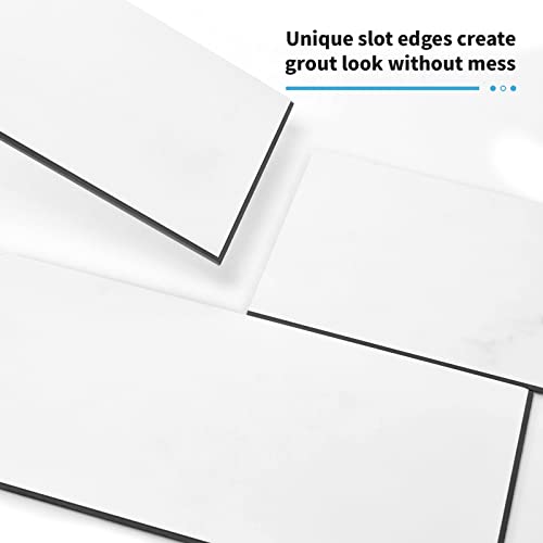 Art3D White Peel And Stick Backsplash, 5.9" X 11.8" Larger Waterproof Self Adhesive Subway Wall Tiles, Stick On Backsplash For Bathroom, Kitchen #TOP7