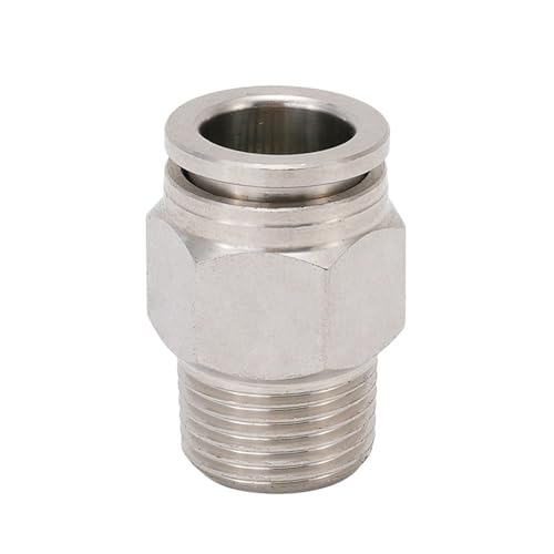 Conector neumático PC8-02 de acero inoxidable y cobre 5