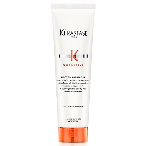 Kerastase Nutritive Nectar Thermique Heat Protecting Leave-In Cream | Deeply Condition and Reduce Frizz | Instant Softness & Shine | With Plant-based Proteins | For Medium to Thick Dry Hair