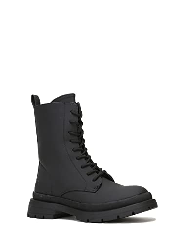La Modeuse - Bottines Rangers en Simili Mat avec Semelle crantée en Relief