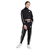 Nike Kids Girl's High-Waisted Track Suit (Little Kids/Big Kids) Black/White/White LG (14-16 Big...