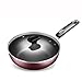 wok 28cm Pan Pan Wok Pan Cuisinière universelle Pan Cuisine universelle sans fumée huileuse et casserole à induction à gaz non revêtue