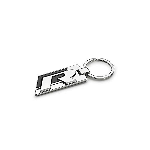 Volkswagen 15D087010 Keyring R Keyring Metal Car Key R-Line Sport Design Lanyard Pendant Silver