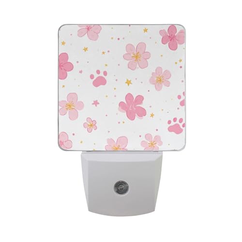 Lámpara de noche con sensor y diseño floral rosa miniatura 7