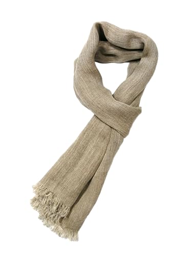 Image of Shanlin Unisex Natural Color 100% Linen Scarves for Men and Women