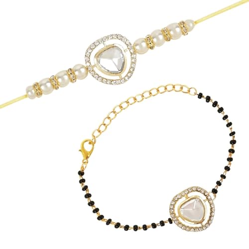 Image of I Jewels Design Rakhi With Roli Chawal & Rakshabandhan Card For Bro /Brother /Bhai