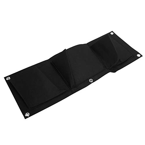 Atyhao Vertical Garden Wall Hanging Planter With 3 Pockets 5Pcs Plant Growing Bags Wall Mounted Degradable 3Pockets Planter Garden Accessory Wall Mounted Hanging Wall Planter Fence Balcony (Black) #TOP5