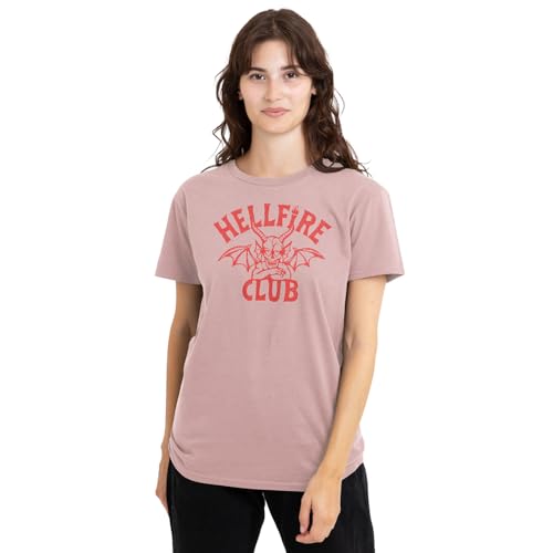 T-shirt Hellfire Club Stranger Things rose une coupe femme qui ne se déforme pas