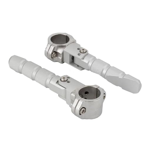 Repose-pieds de moto rotatif à 360° argenté pour barres de protection 22-32mm