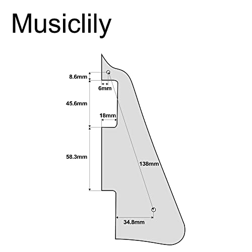 Musiclily LP Guitar Pickguard for China Made Epiphone Les Paul Standard Modern Style Electric Guitar, 3Ply Parchment - Image 2