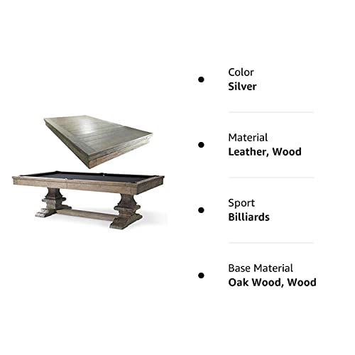 Plank & Hide Beaumont Pool Table W/Dining Top-Includes Premium Pool Table Balls And 4 Premium Cue Sticks #TOP7